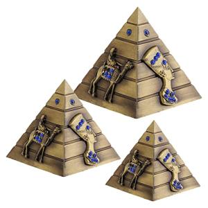 3 Piezas Escultura Metalica,Pirámide Egipcia de Metal Estat…