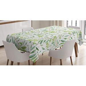ABAKUHAUS Hoja Verde Mantele, Olivo, Estampado con la Últim…