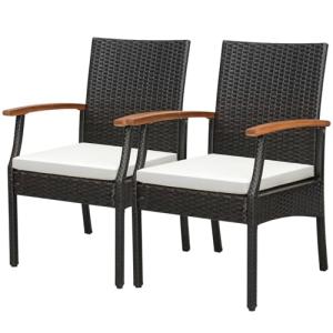 LIFEZEAL Juego de 2 Sillas de Mimbre para Exterior, Sillas…