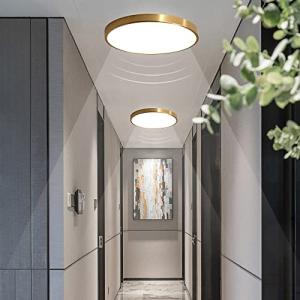 OURLOVEII Plafón Techo LED Moderna Redonda Dorado con Senso…