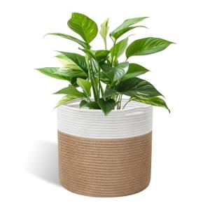 Cesta de algodón para maceta, cesta de almacenamiento de cu…