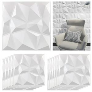 12 Piezas Panel de Pared de 3D Diamante 30 x 30 cm para Dec…