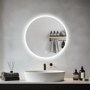 JAMUBOCHE Espejo de baño LED para fregadero, espejo eléctri…