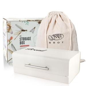 HNCY Panera Vintage de Metal – Bread Box Retro 36 cm con Ta…