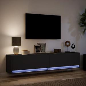 IKAYAA Mueble TV Suspendido con iluminación LED 180x31x38 c…