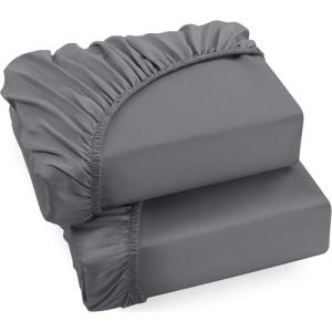 Utopia Bedding Juego de 2 Sabana Bajera 135x190 - Gris - Bo…