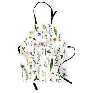 ABAKUHAUS Vistoso Delantal de Cocina, Flores de malezas, No…