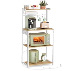 VASAGLE Estantería de Cocina con Enchufe Múltiple, Barra de…