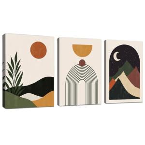 WENGTIAO 3 Piezas Boho Abstracto Geométrico Cuadros Enmarca…