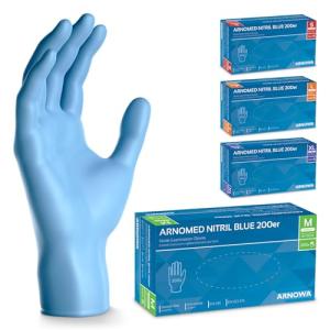 ARNOMED Guantes nitrilo talla M azul, 200 uds/caja, guantes…