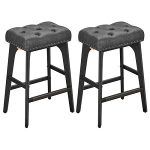 VASAGLE Taburetes de Bar, Juego de 2, Superficie de PU, Bot…