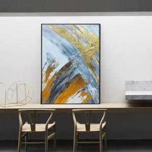 Lienzo decorativo para pared, diseño de hojas doradas, abst…