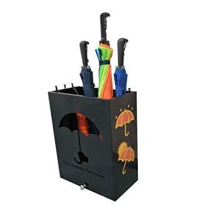 Paragüeros WXYZ Negro Rectangular, Estante del Metal De Hie…