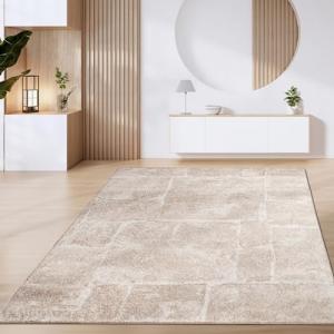 Paco Home Alfombra Salón Pelo Corto Vintage Motivo Geométri…