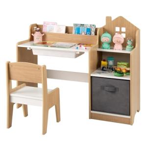 COSTWAY Juego de Mesa y Silla de Estudio para Niños, Mesa I…