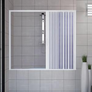 Puerta Mampara de bañera 160 CM de PVC mod. Nina con apertu…