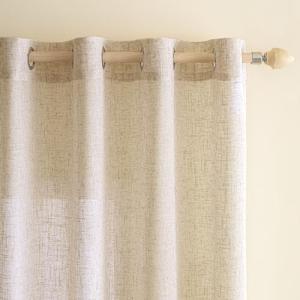 EMEMA Cortinas de Lino Cruzada Visillo Color Puro Transluci…