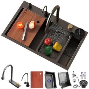 Fregadero De Cascada, Fregadero De Cocina De Acero Inoxidab…