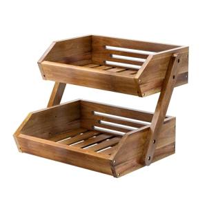 CALM COZY Cesta De Fruta De Madera De 2 Niveles, Cesta De F…