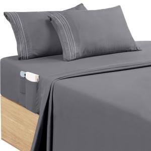 Utopia Bedding Juego de Sabanas Bordadas 4 Piezas 180x200 -…