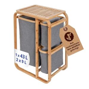 Lumaland Mueble de baño en Bambú con Cestos para la Colada…