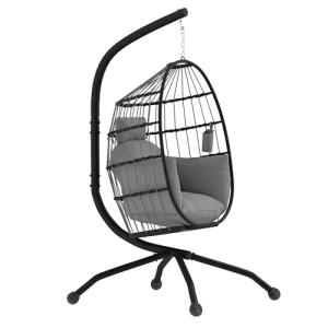 Outsunny Silla Colgante Huevo con Soporte Columpio Jardín E…