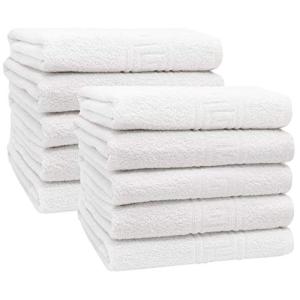 ZOLLNER Set 10 Toallas de Lavabo, Blancas, 50x100 cm, 80% a…