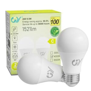 GY Bombilla LED E27-9,5W Equivalente a 100W - 1521 Lúmenes,…