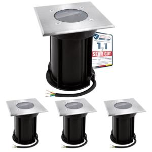 linovum Boru - Lote de 4 focos empotrables de suelo para GU…