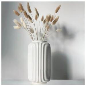 20 CM Jarrónes Acanalado Blanco de Ceramica Decorativos par…