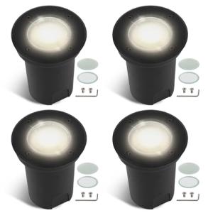 Fiqops 4x Foco Suelo Exterior Empotrable LED IP67 con LED G…