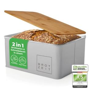 Lumaland Cuisine Panera | Panera de Metal con Tapa de Bambú…
