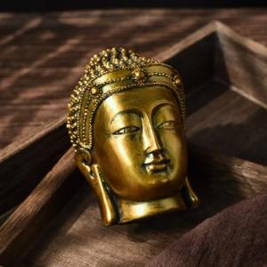 KARLOR Figura decorativa de cabeza de Buda, interior de bro…