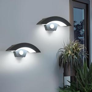 Comely 2 Piezas Aplique Pared Exterior con Sensor de Movimi…