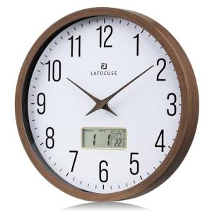 Lafocuse Reloj de Pared Calendario con Fecha y Termometro L…