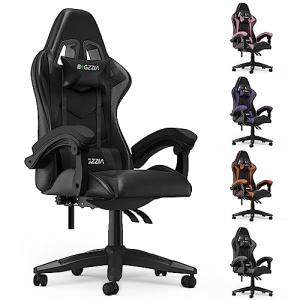 bigzzia Silla Gaming,Silla Ergonómica de Oficina en Cuero P…