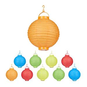 Relaxdays Set de 10 farolillos LED, Funcionamiento con pila…