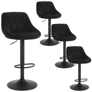 WOLTU 4X Taburete de Bar con Respaldo Terciopelo Taburetes…