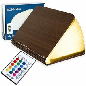 BONNYCO Lampara Libro Plegable de Madera con Mando, 16 Colo…