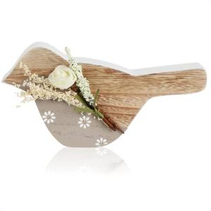 com-four® Figura Decorativa de Madera - Pájaro para decorac…