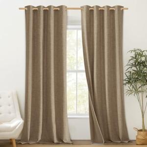 PONY DANCE 100% Blackout Curtains for Living Room Cortinas…