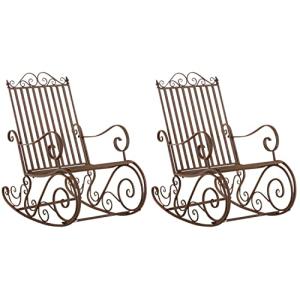 CLP Set De 2 Mecedoras De Hierro Smilla I Sillones De Exter…