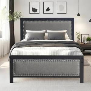 VECELO Cama de Metal de 90 x 200 cm para Cama Individual co…