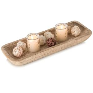 Romadedi Bandeja decorativa de madera, bandeja decorativa a…