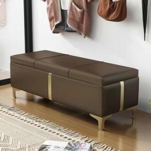 Elegante banco de almacenamiento tapizado para dormitorio y…