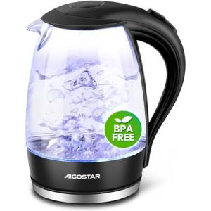 Aigostar Adam 30GOM - Hervidor de Agua Eléctrico de Cristal…