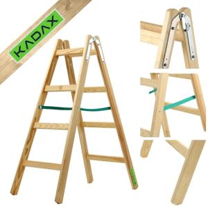 KADAX Escalera de madera, hasta 150 kg, escalera de pintor…