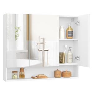 VASAGLE Armario de Baño con Puertas de Espejo, Armario de P…