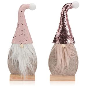 com-four® 2X Decoración navideña Figura de Papá Noel de Fie…