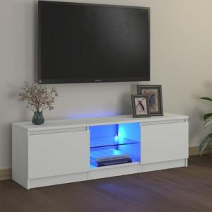 Buzaza Mueble para TV con Luces LED Blanco 120x30x35,5 cm M…